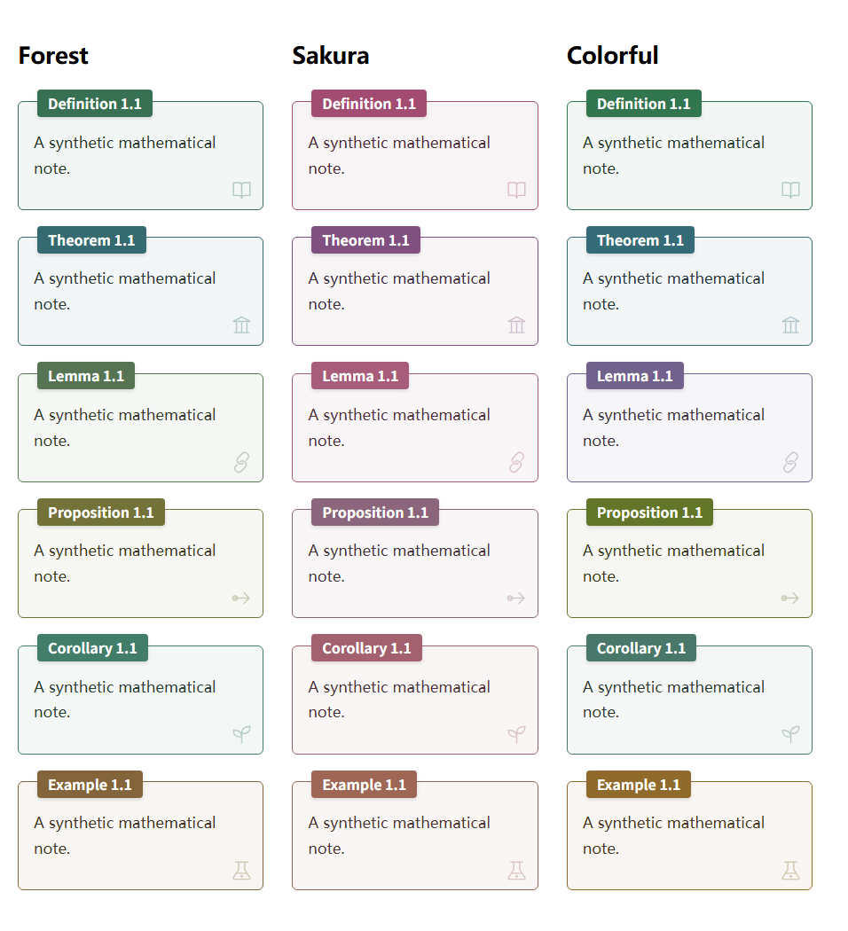 Curated Forest and Sakura compared with Colorful