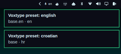 Voxtype Switcher notifications