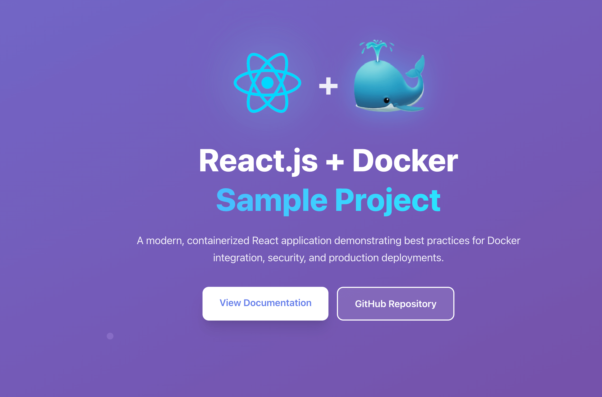 React.js Docker Sample Application Demo