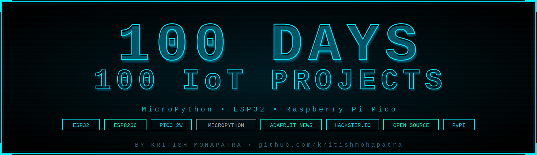 100 Days 100 IoT Projects Banner