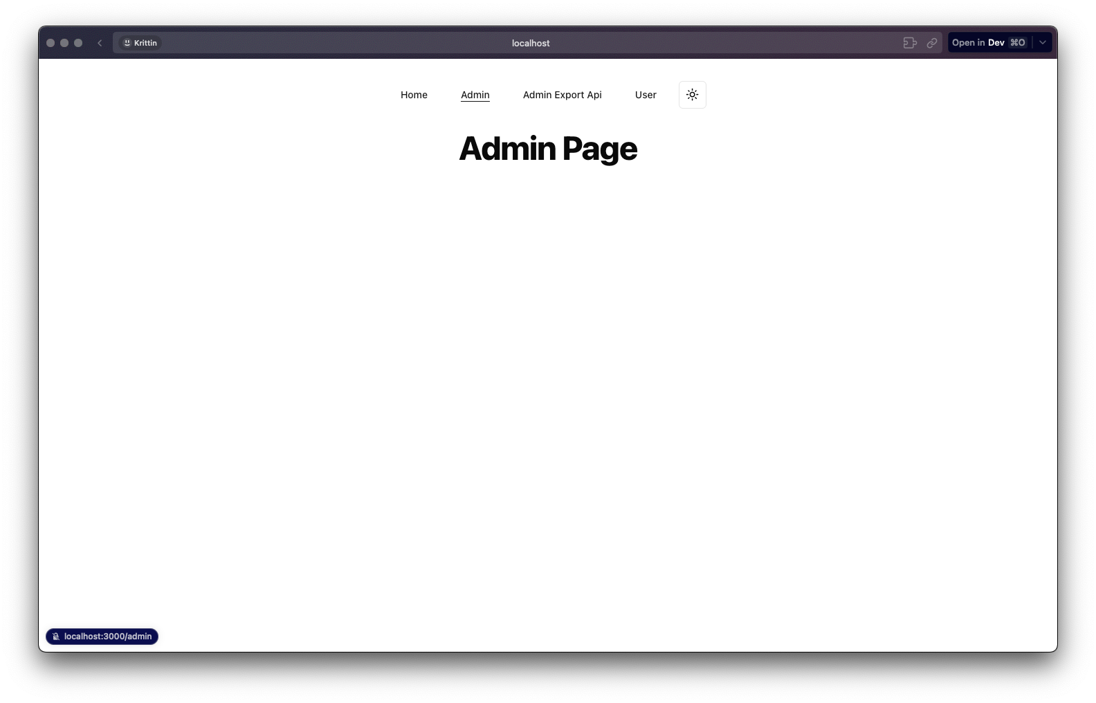 Admin Page