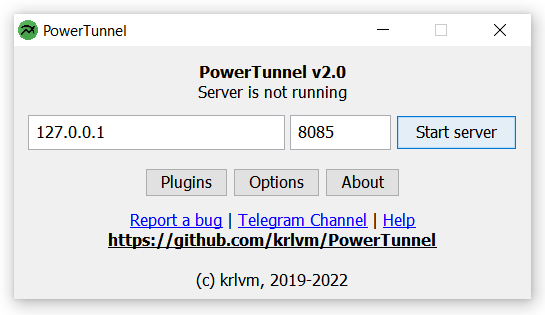 PowerTunnel User Interface
