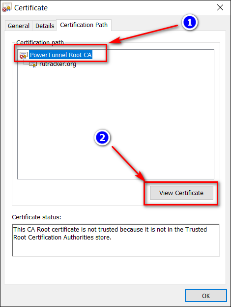 Click "View certificate"