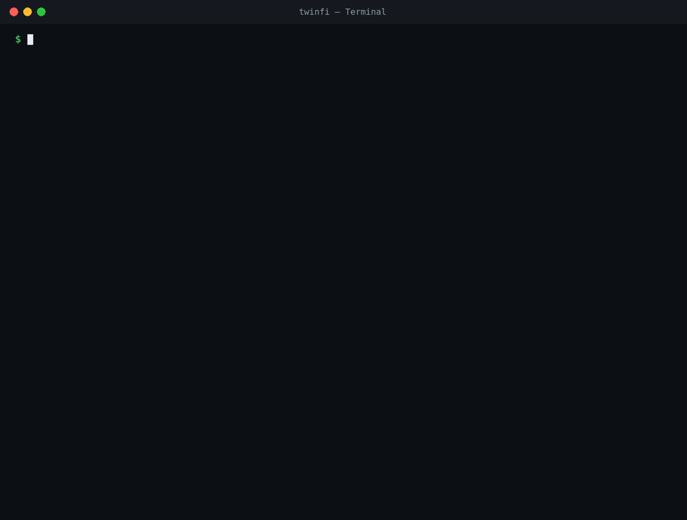twinfi detect in a terminal: the Wi-Fi card can run a hotspot while staying connected to Wi-Fi