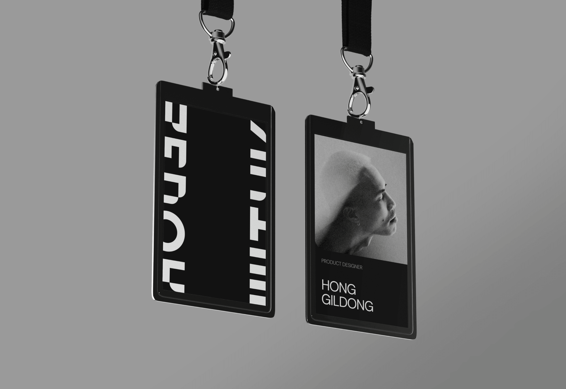 앞뒷면이 포함한 랜야드 디자인