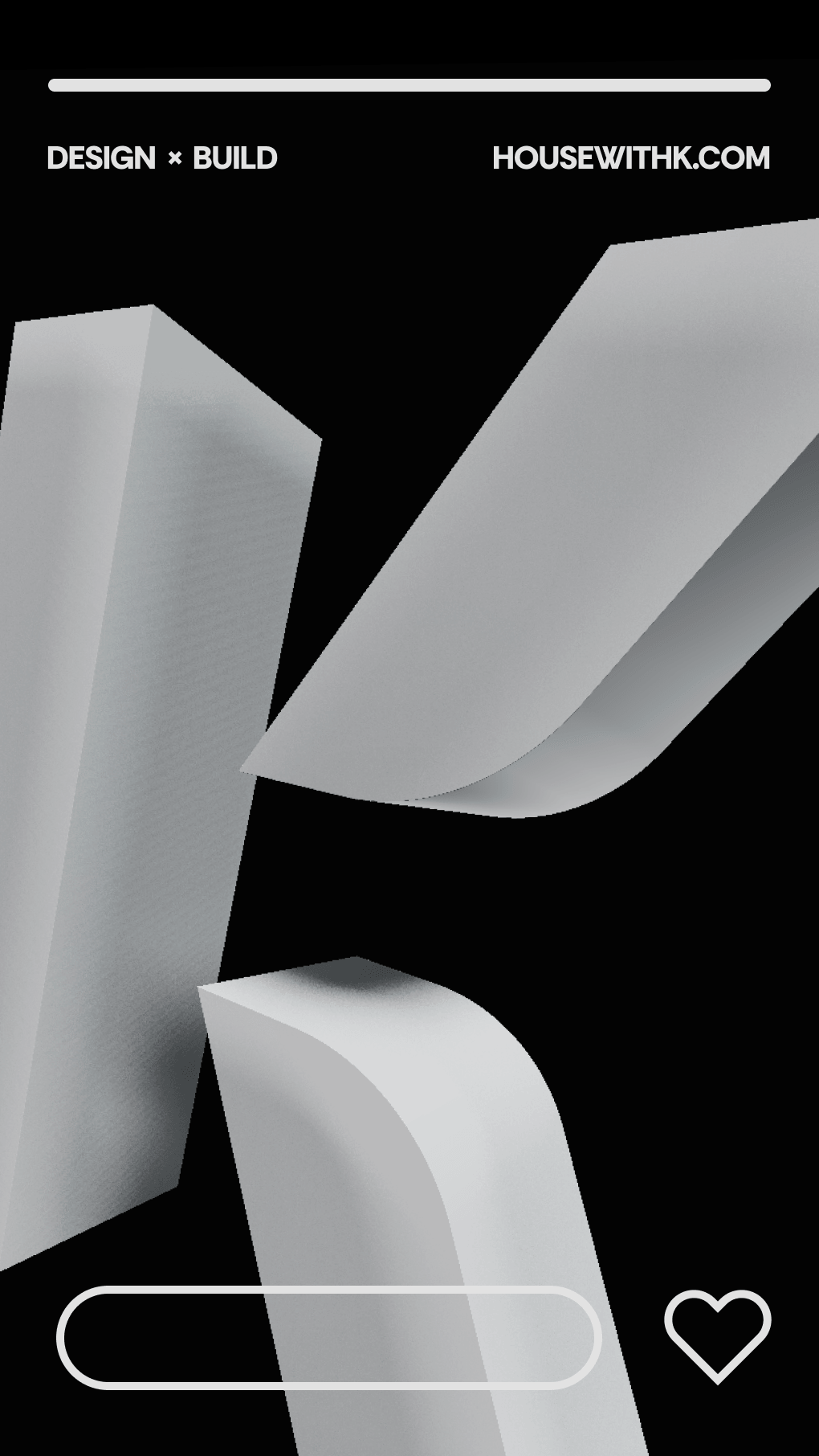 로고의 K를 3D화한 SNS 광고