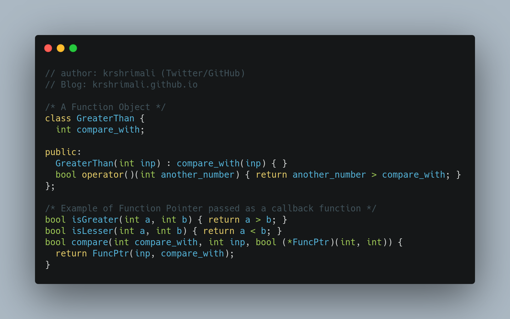 Function Pointers And Function Objects In C Kushashwa Ravi 