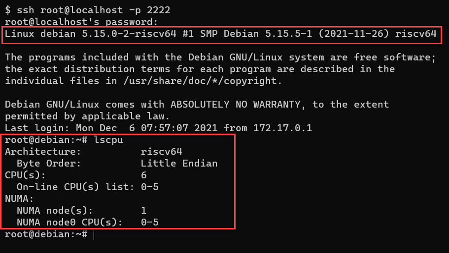 SSH in and seeing CPU details