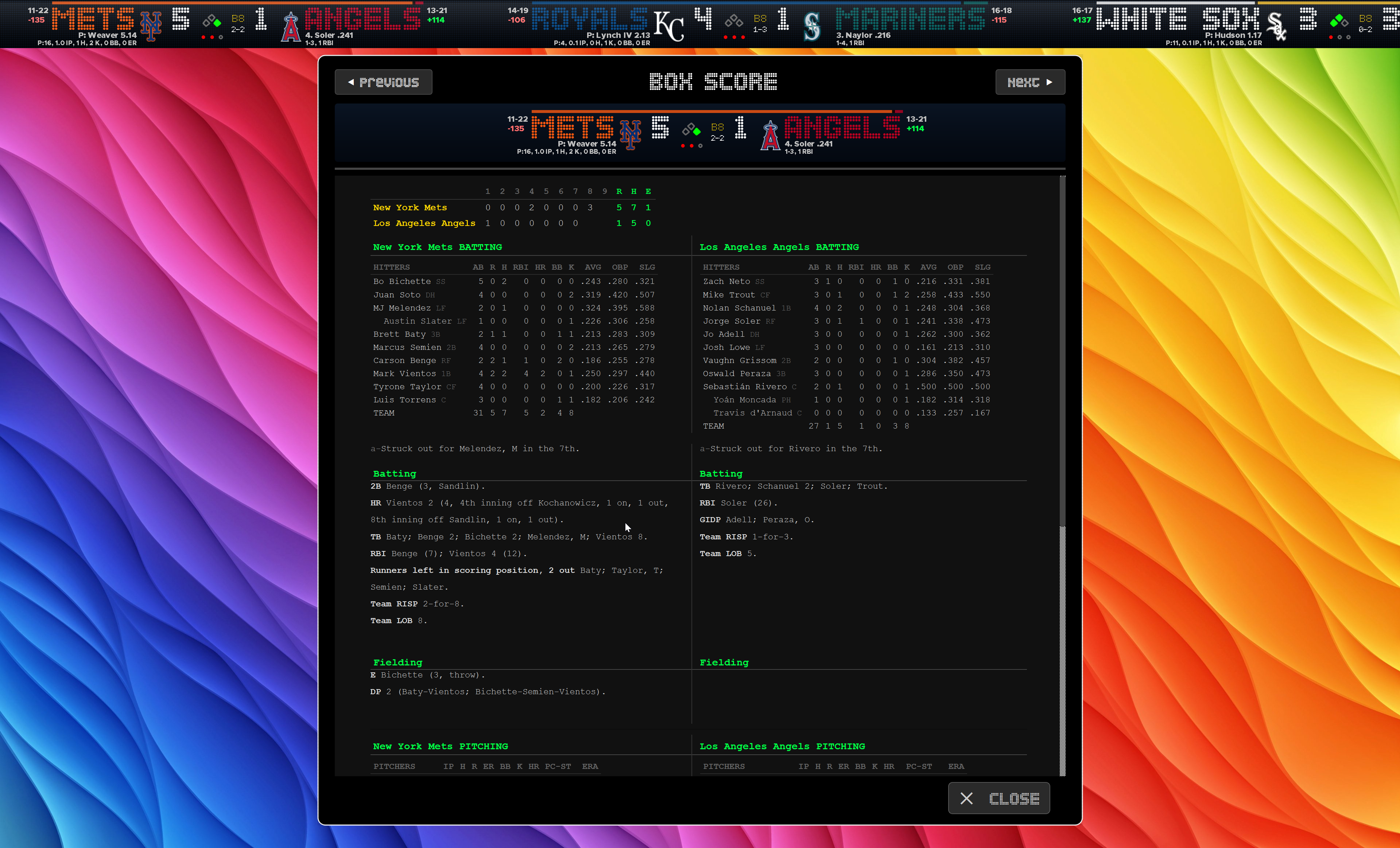 MLB-TCKR fullscreen box score