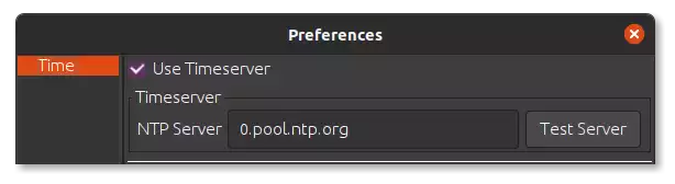 NTP Server settings