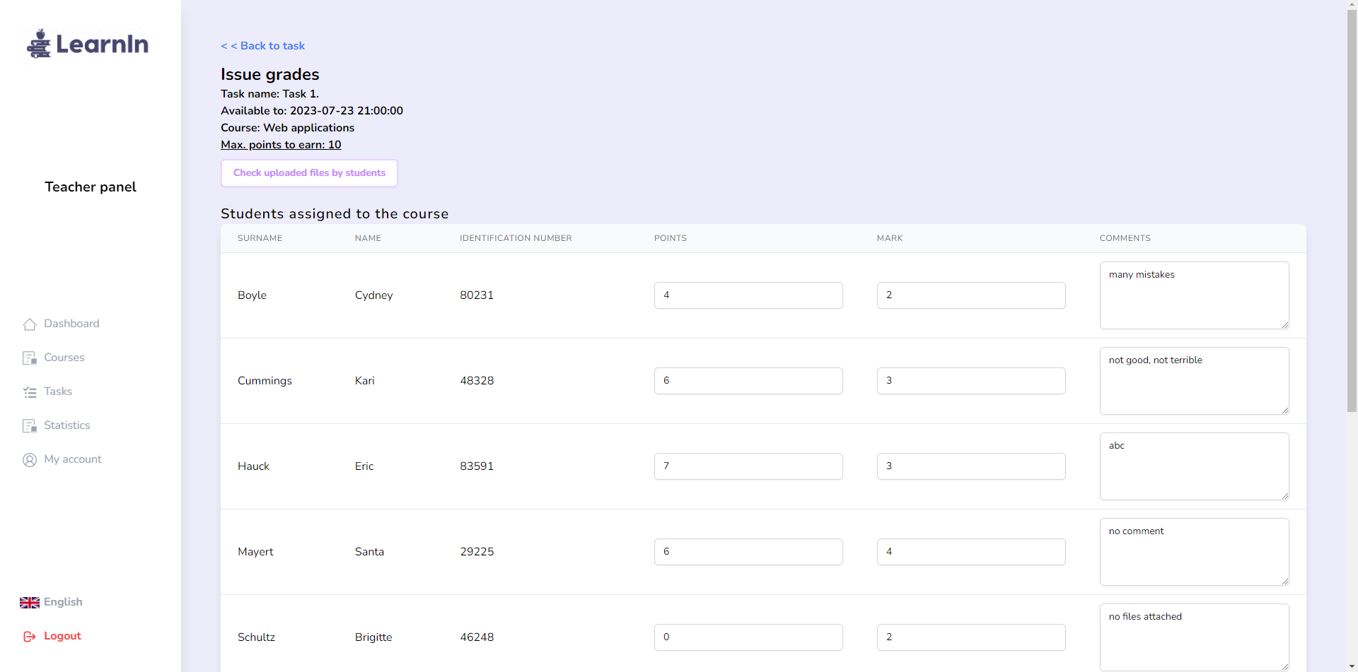 example form second