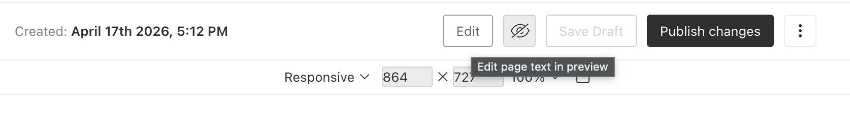 Payload admin preview toolbar closed