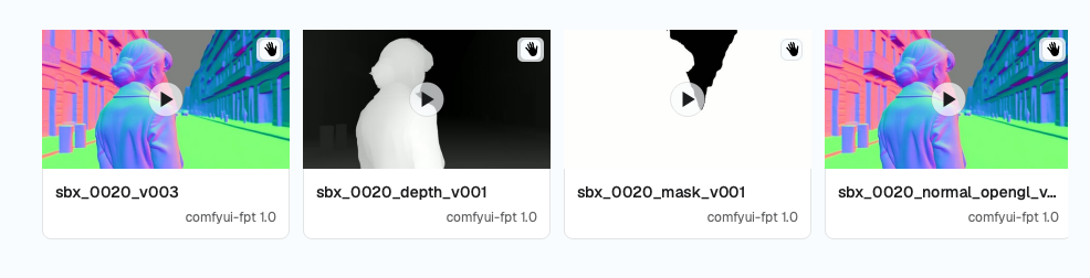 An entity grid of thumbnails