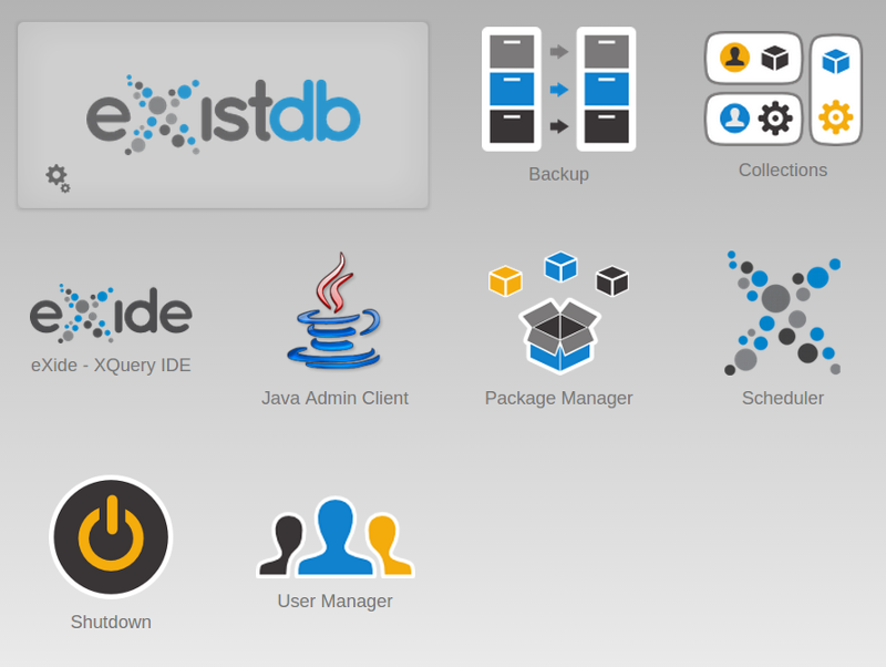 The eXist-db dashboard