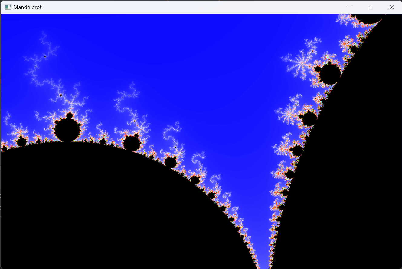 Screenshot of the Mandelbrot fractal