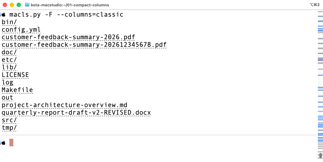 classic column layout collapsing to one column because of a long filename