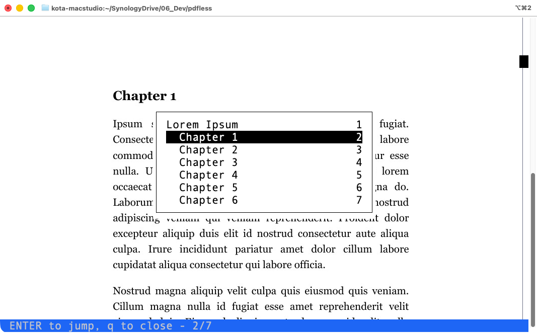 Table of contents
