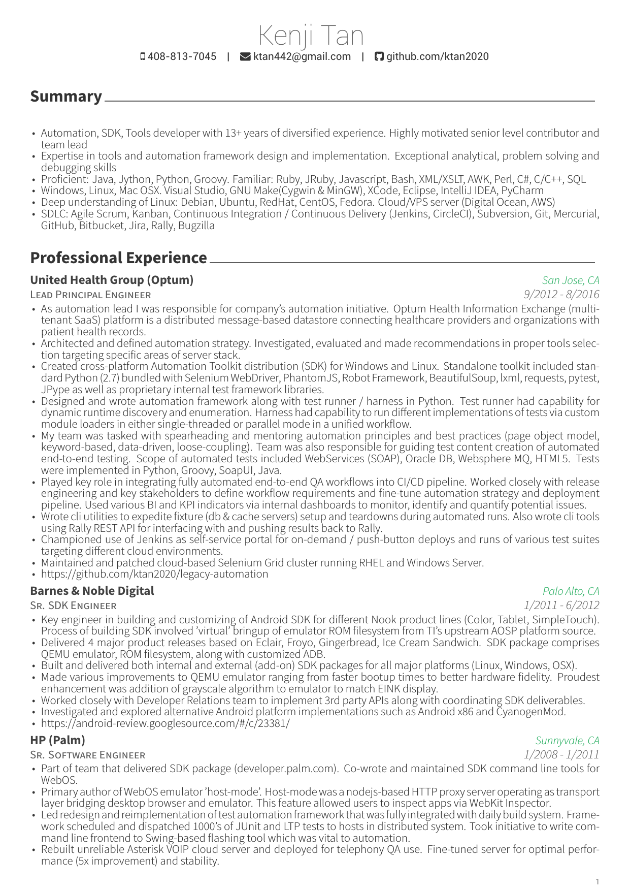 Résumé(Page 1)