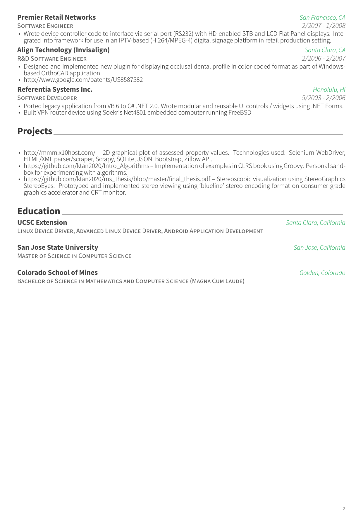 Résumé(Page 2)