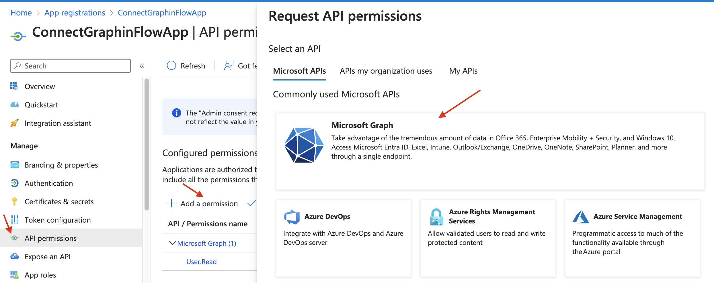 Request API Permissions