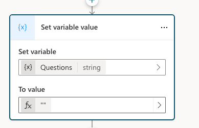 Set value to the variable