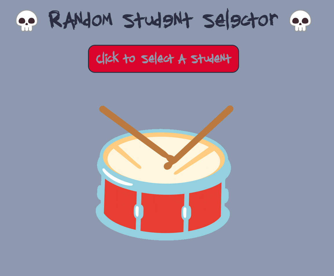 Screenshot of the Random Student Selector page