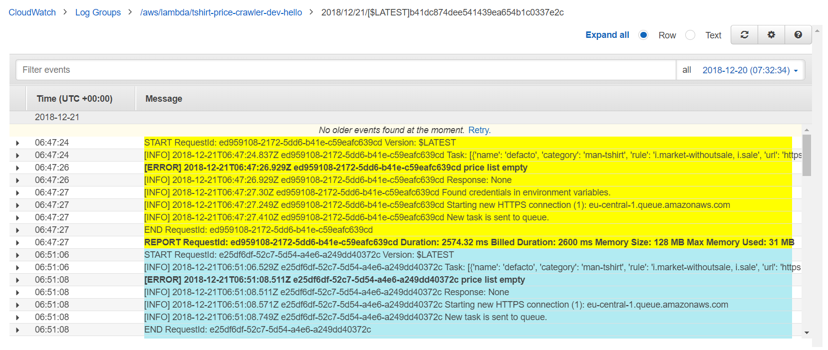 Bold REPORT and ERROR log