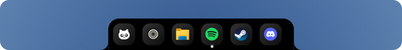 The Nectar dock with pinned apps