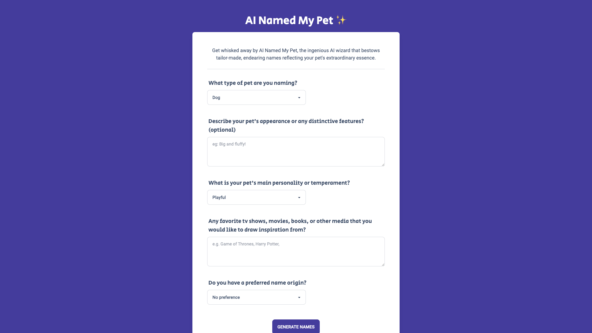 AI Named My Pet cover