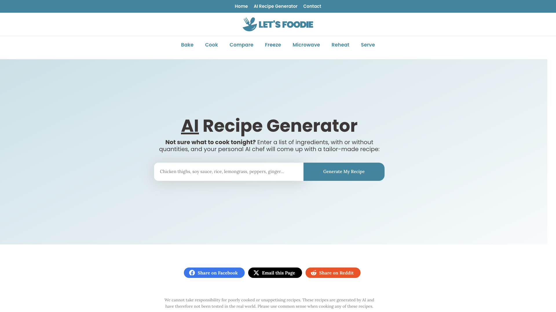 AI Recipe Generator cover