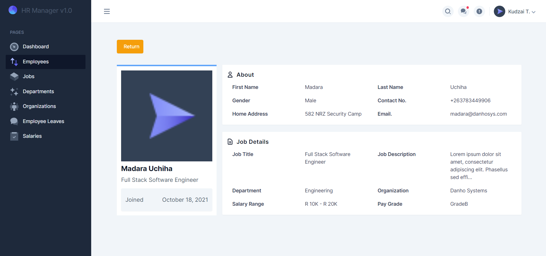 employee details page