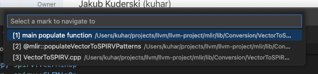 Example 2 - Quick pick navigation