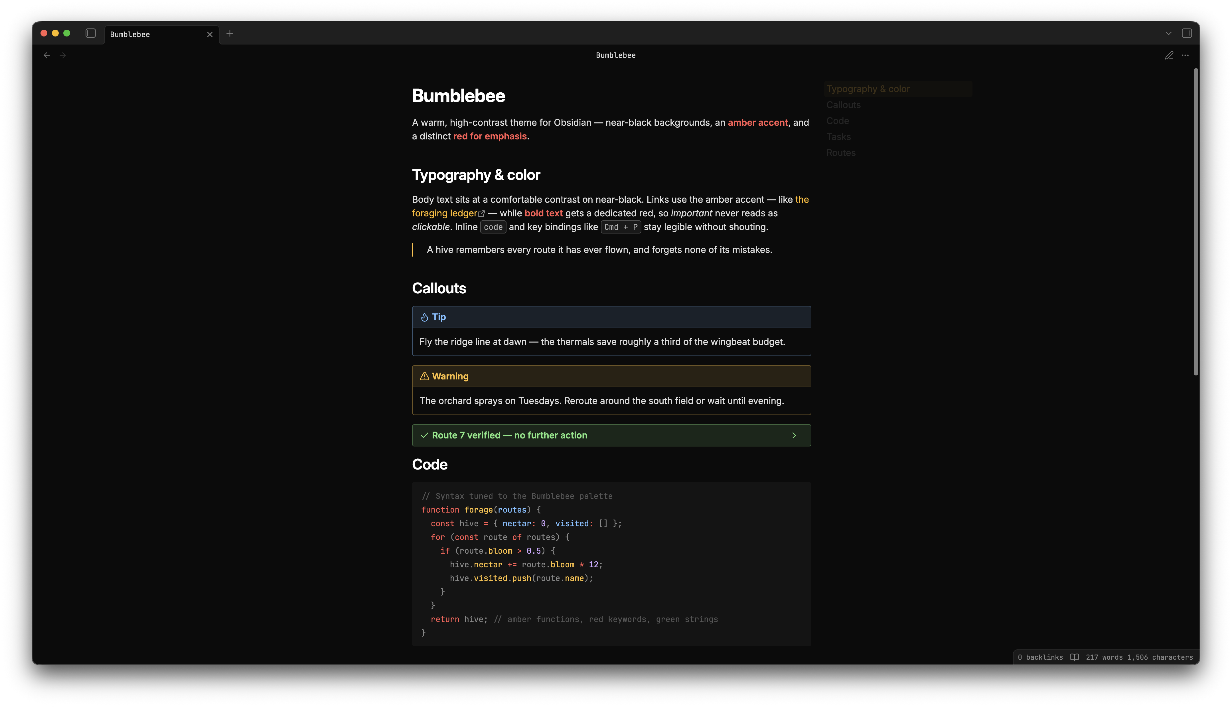 Bumblebee theme screenshot