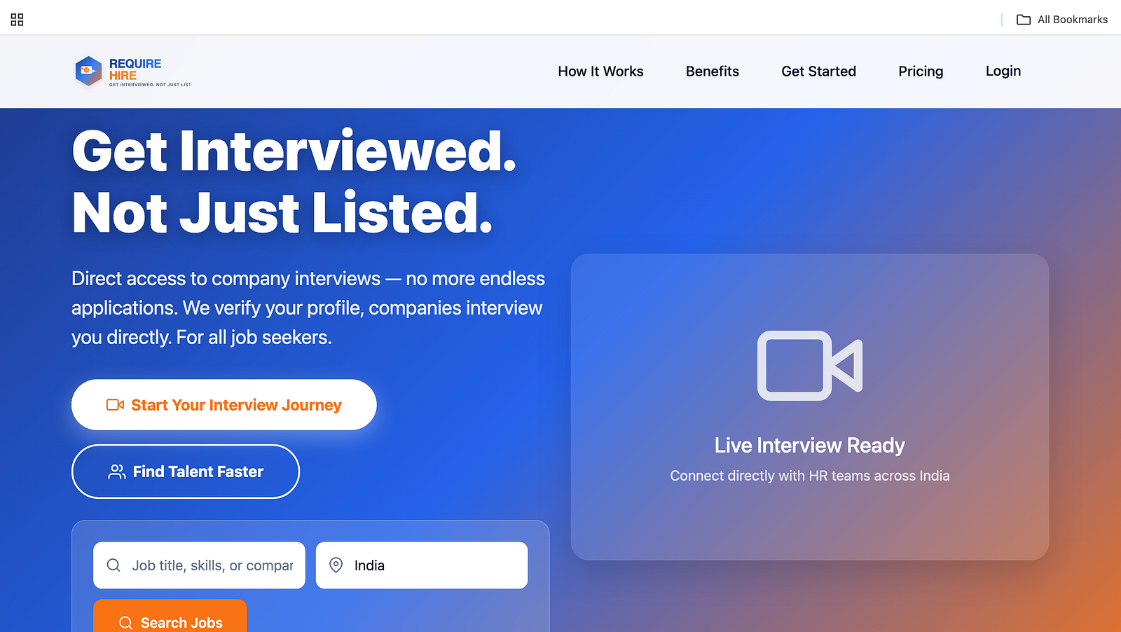 A young Indian professional confidently taking an AI-powered interview from home on a laptop