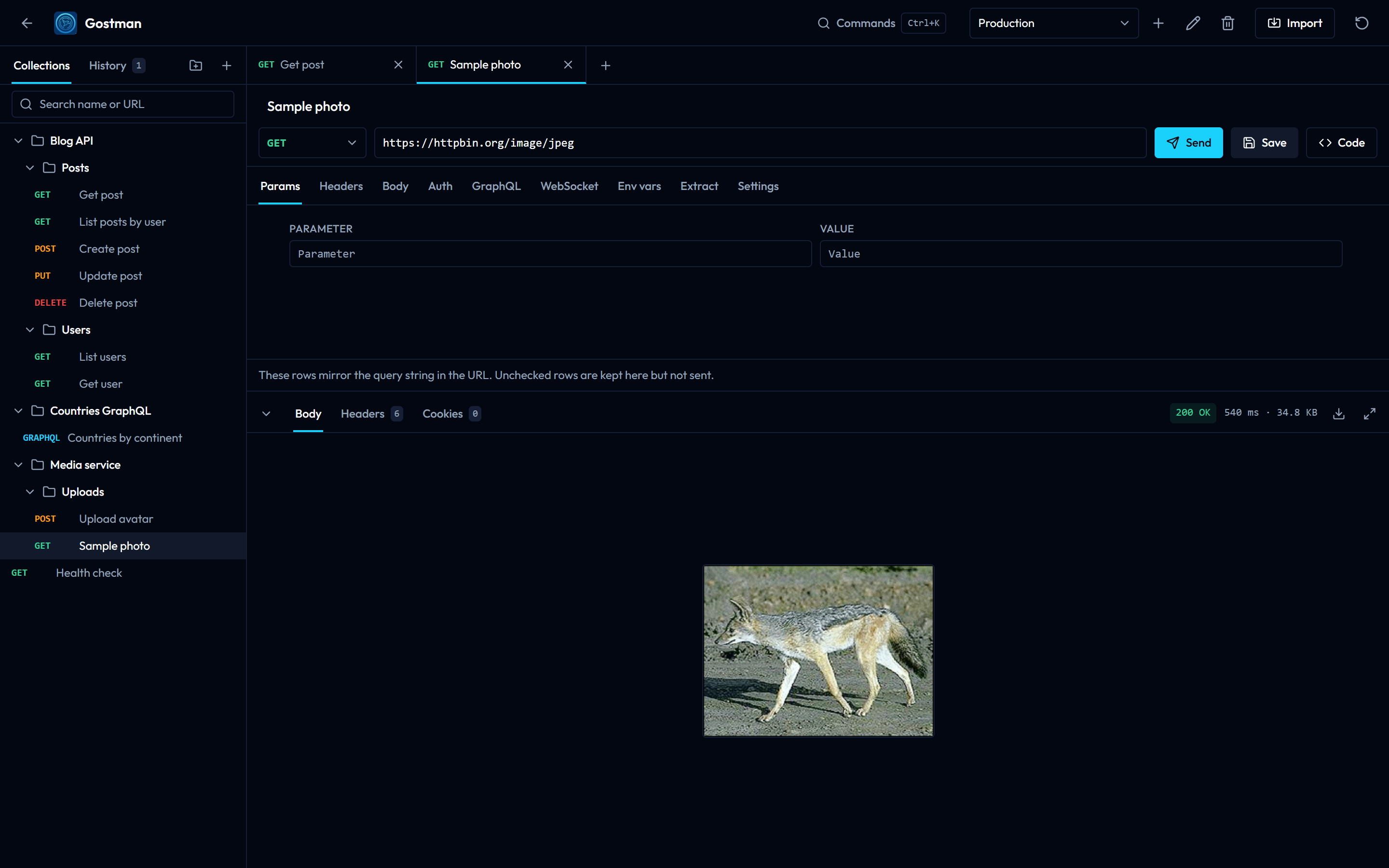 Image response preview