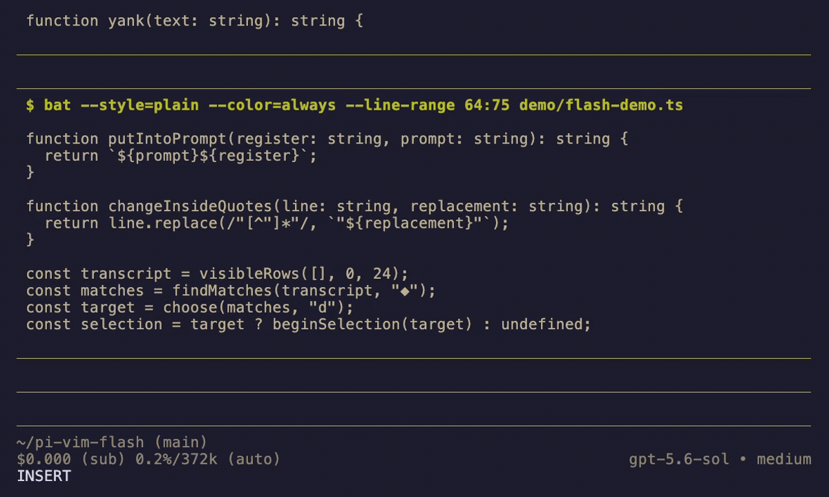 Flash-style transcript navigation in Pi