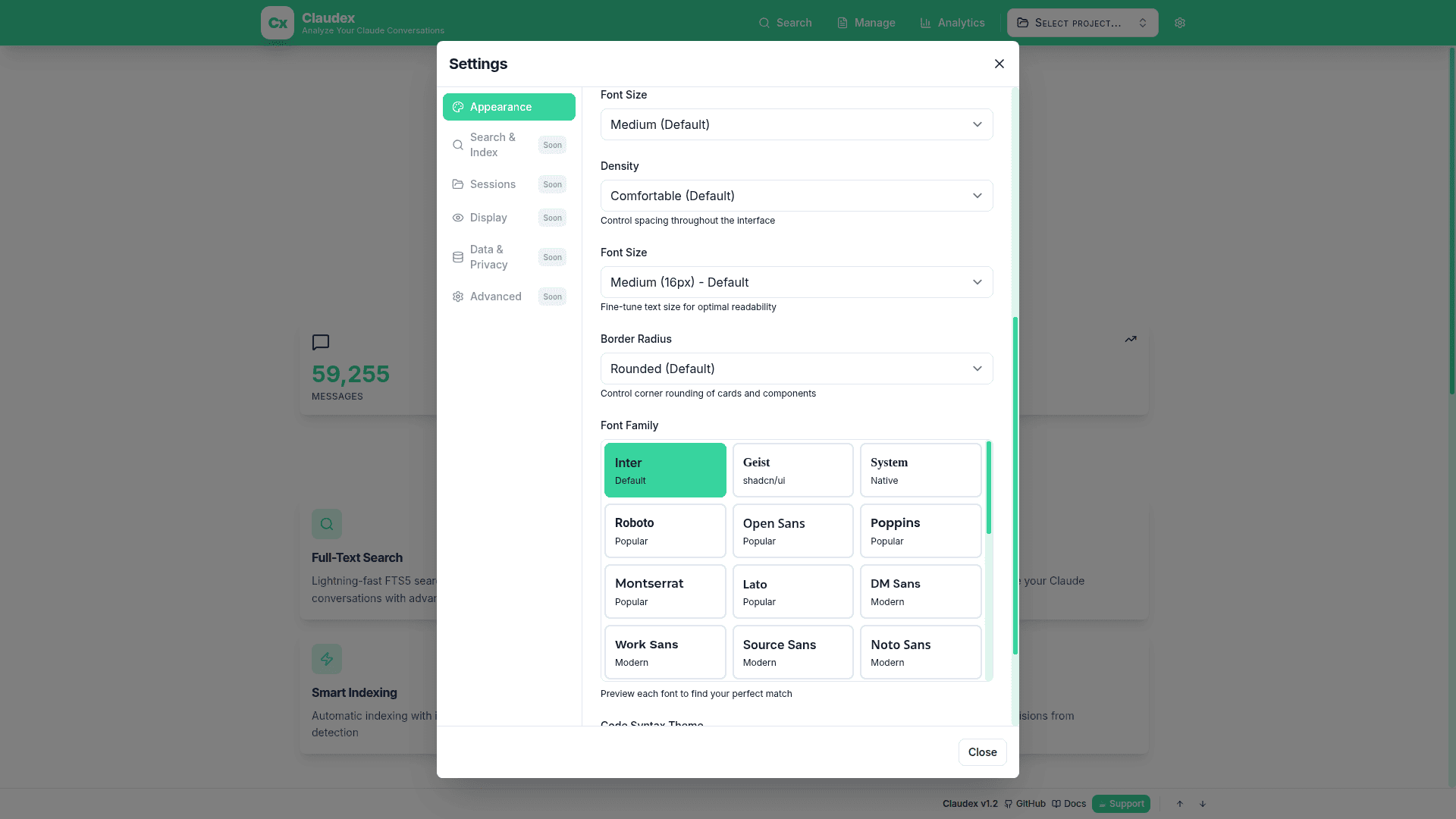 Font Size & Border Radius