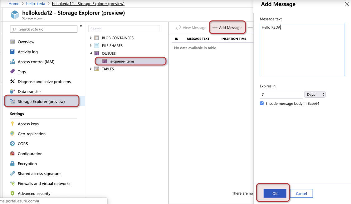 Azure portal storage explorer