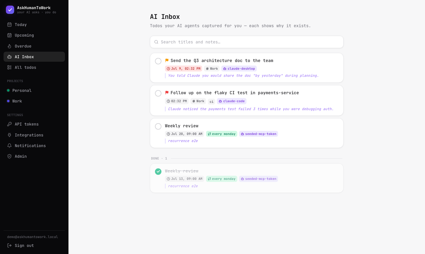 AI Inbox with provenance