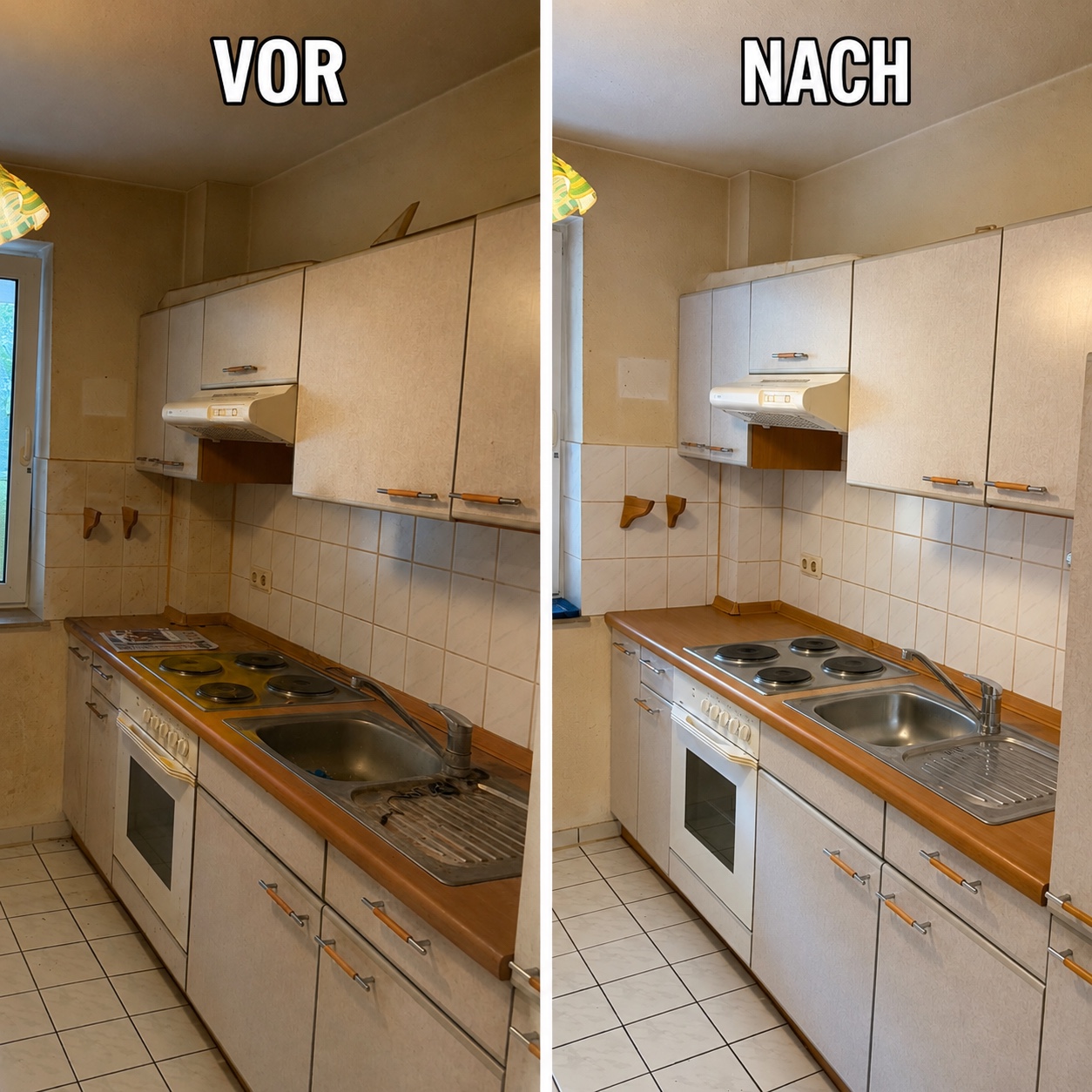 Küchenreinigung vorher und nachher