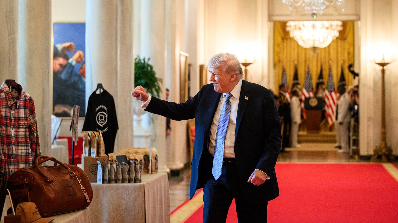 Illustrative photograph titled: P20260505MR-1465 President Donald J. Trump delivers remarks at a Small Business Summit