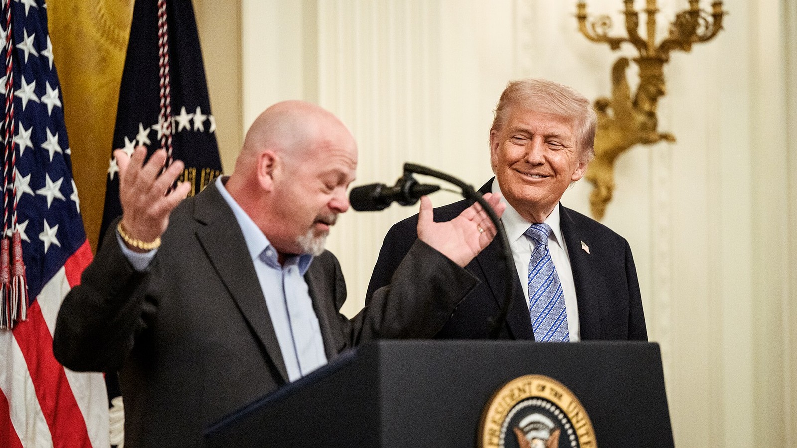 Illustrative photograph titled: P20260505MR-1127 President Donald J. Trump delivers remarks at a Small Business Summit