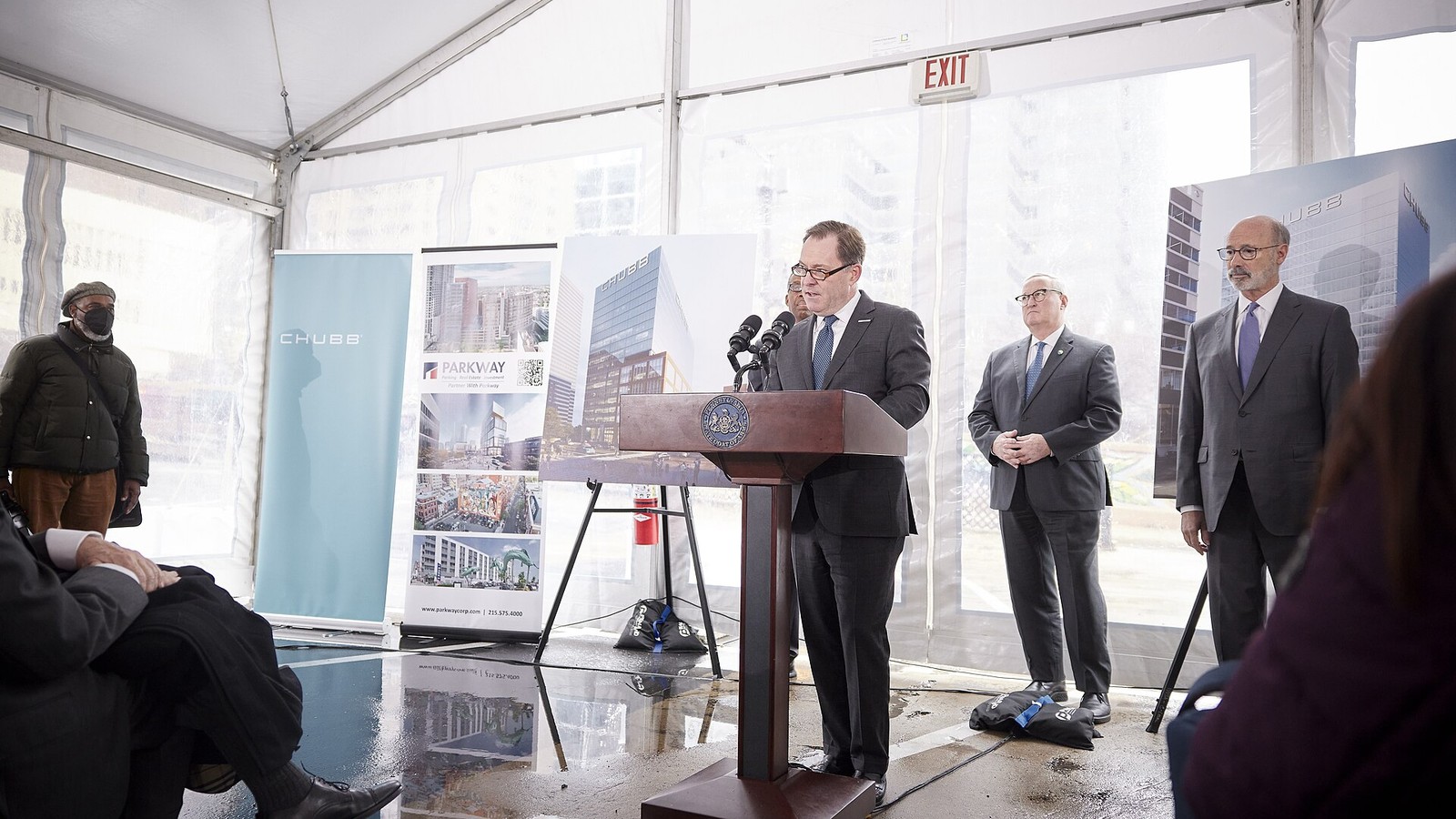Illustrative photograph titled: Gov. Wolf Announces $13.3 Million Investment in Chubb Insurance Creating More Than 1,250 Jobs in Philadelphia (52567546171)