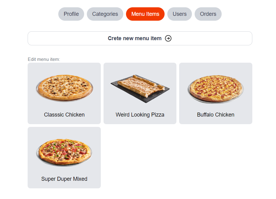 Admin Dashboard, Products