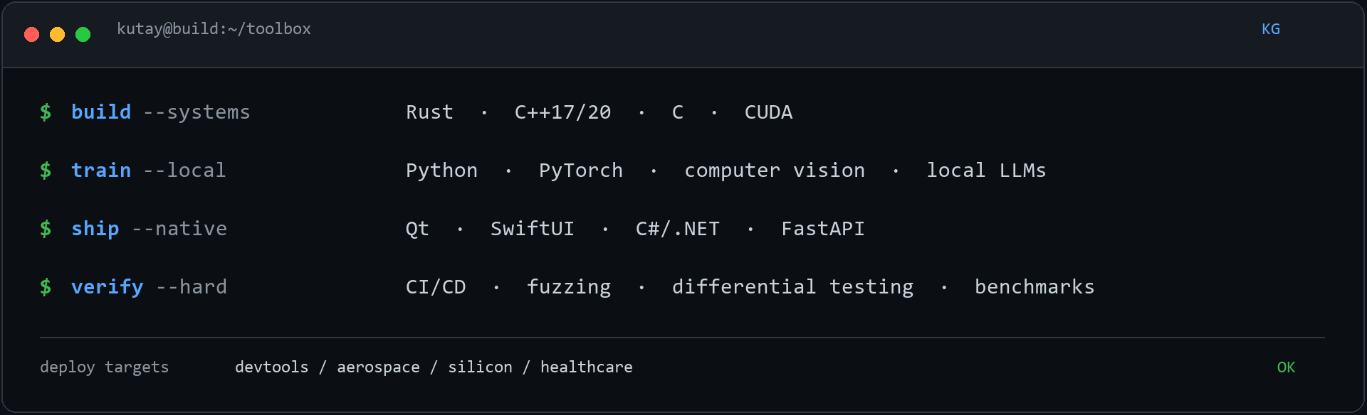 Kutay's toolbox: systems, AI, product, and software quality tools