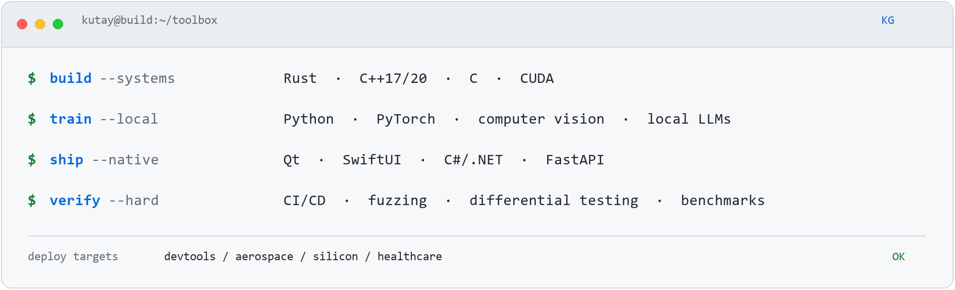 Kutay's toolbox: systems, AI, product, and software quality tools