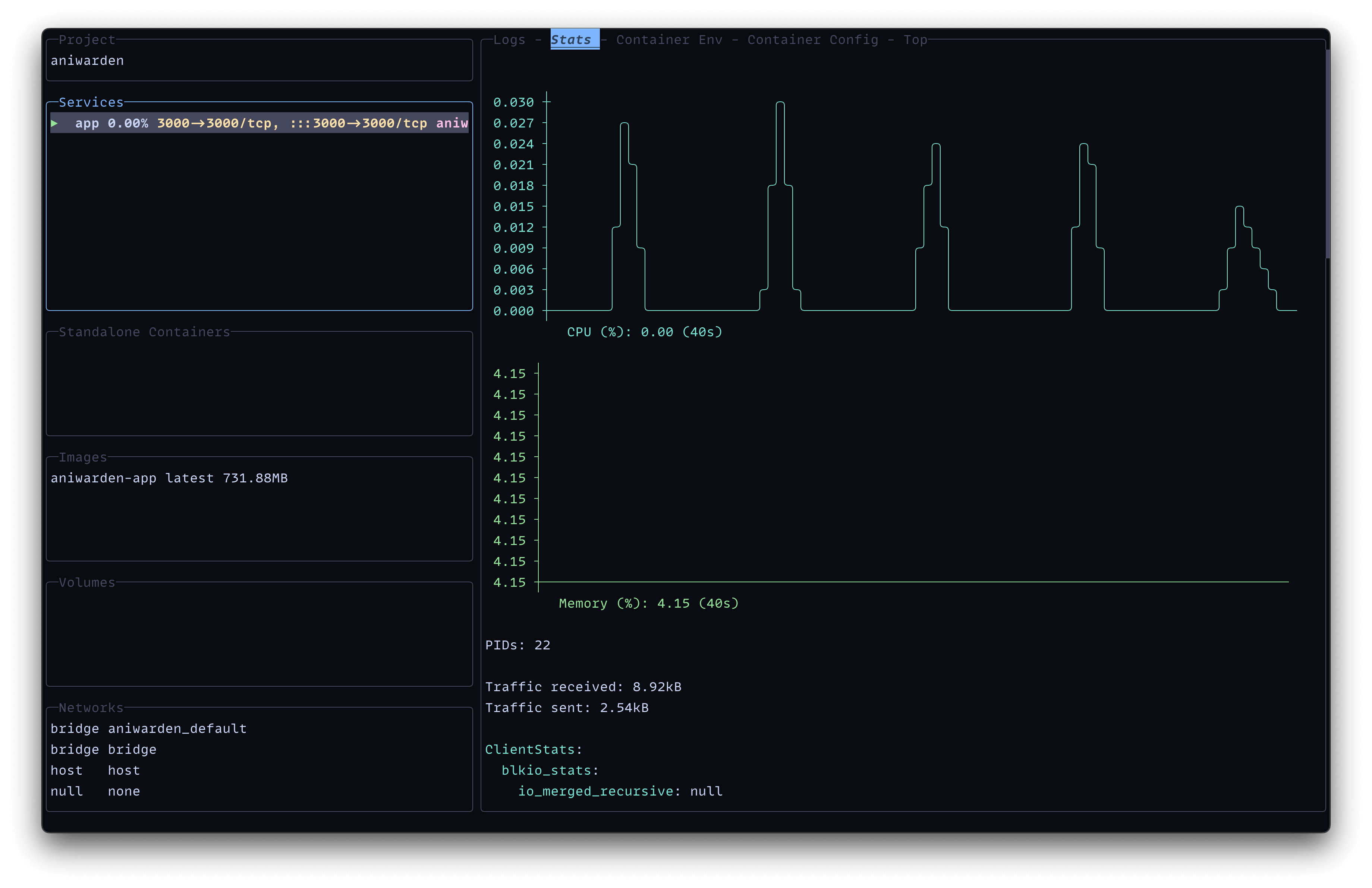 lazydocker screenshot
