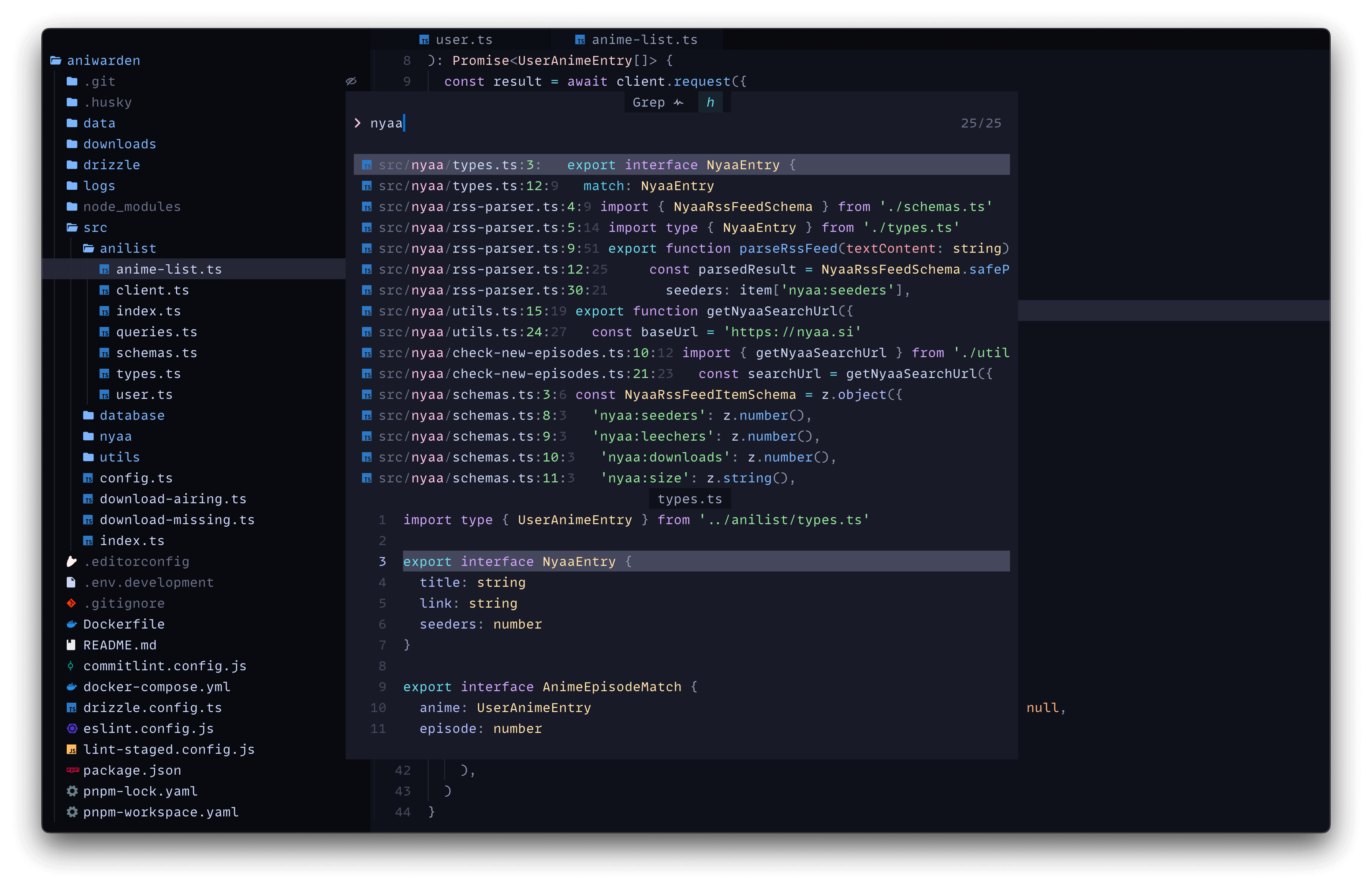 neovim search screenshot