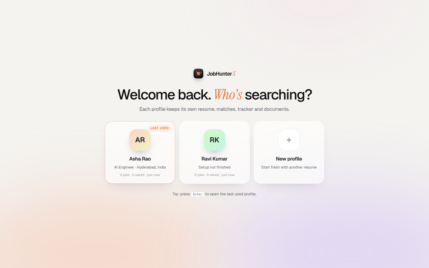 Profile picker