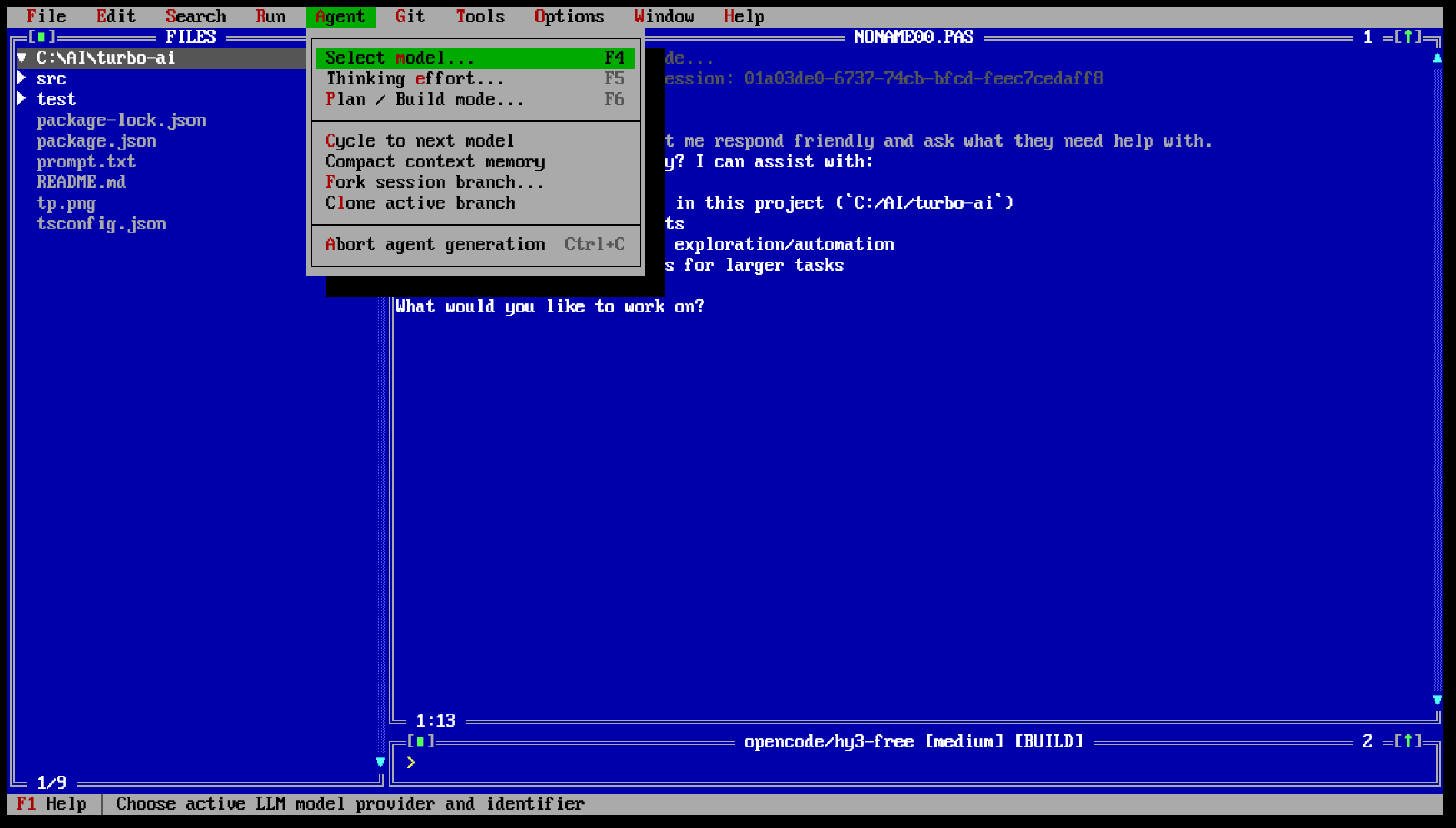 Turbo-AI Main Interface & Menu